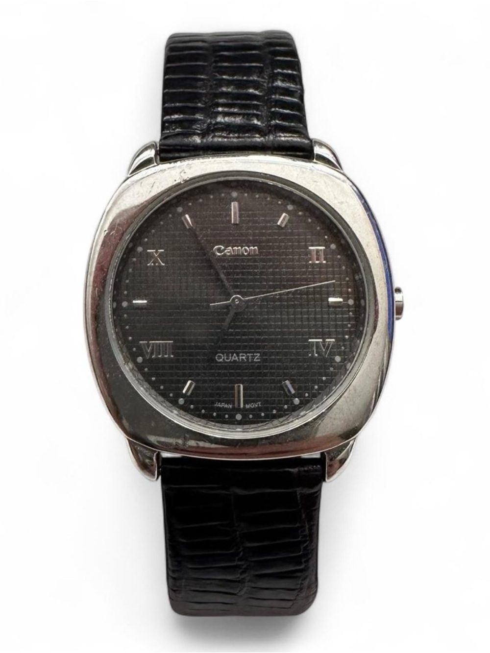 Vintage Canon Black and Silver Men's Quartz analogue Watch